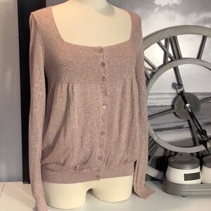 BCBGMaxAzria Pink Glitter Cardigan